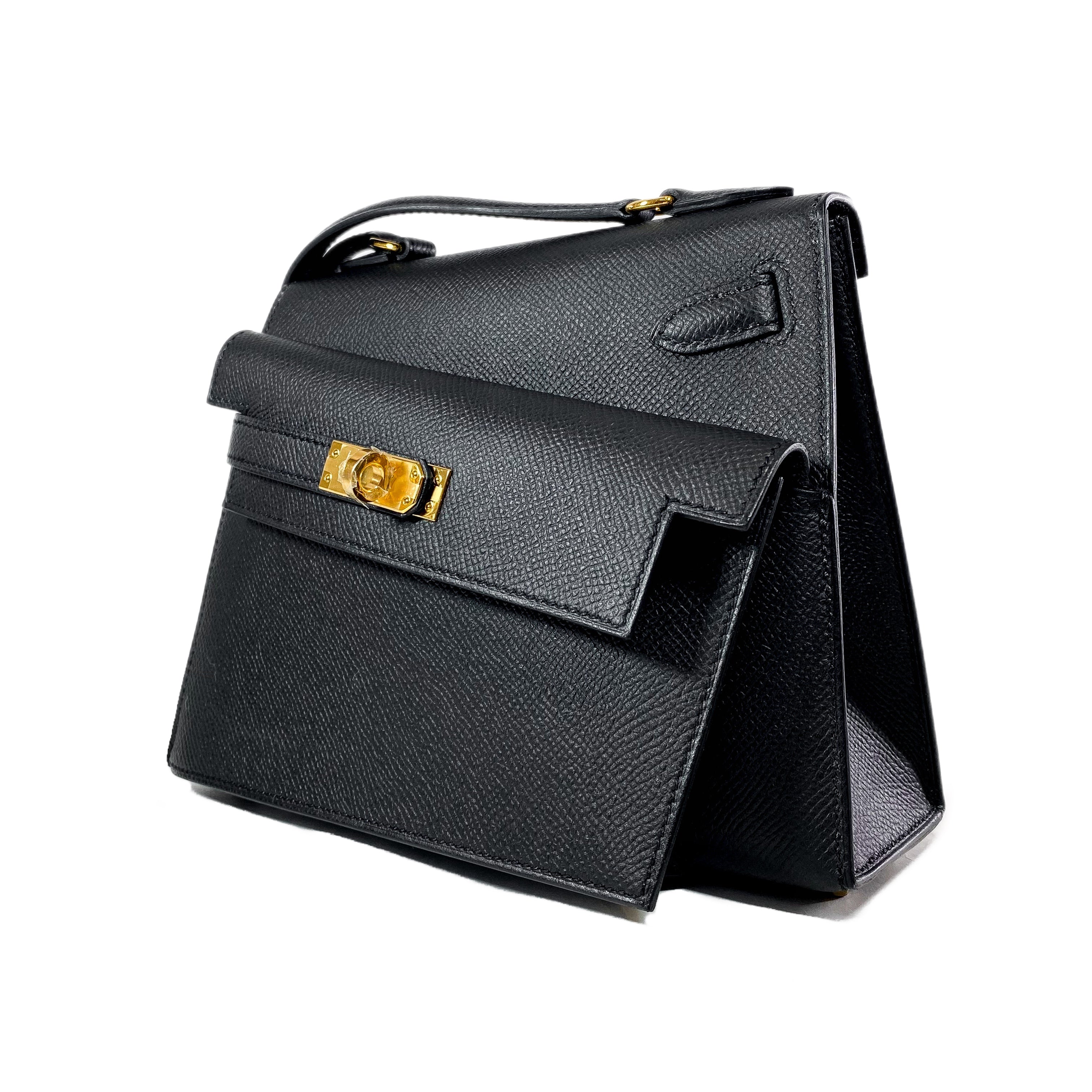 Hermes Black Kelly Desordre Epsom Gold Hardware