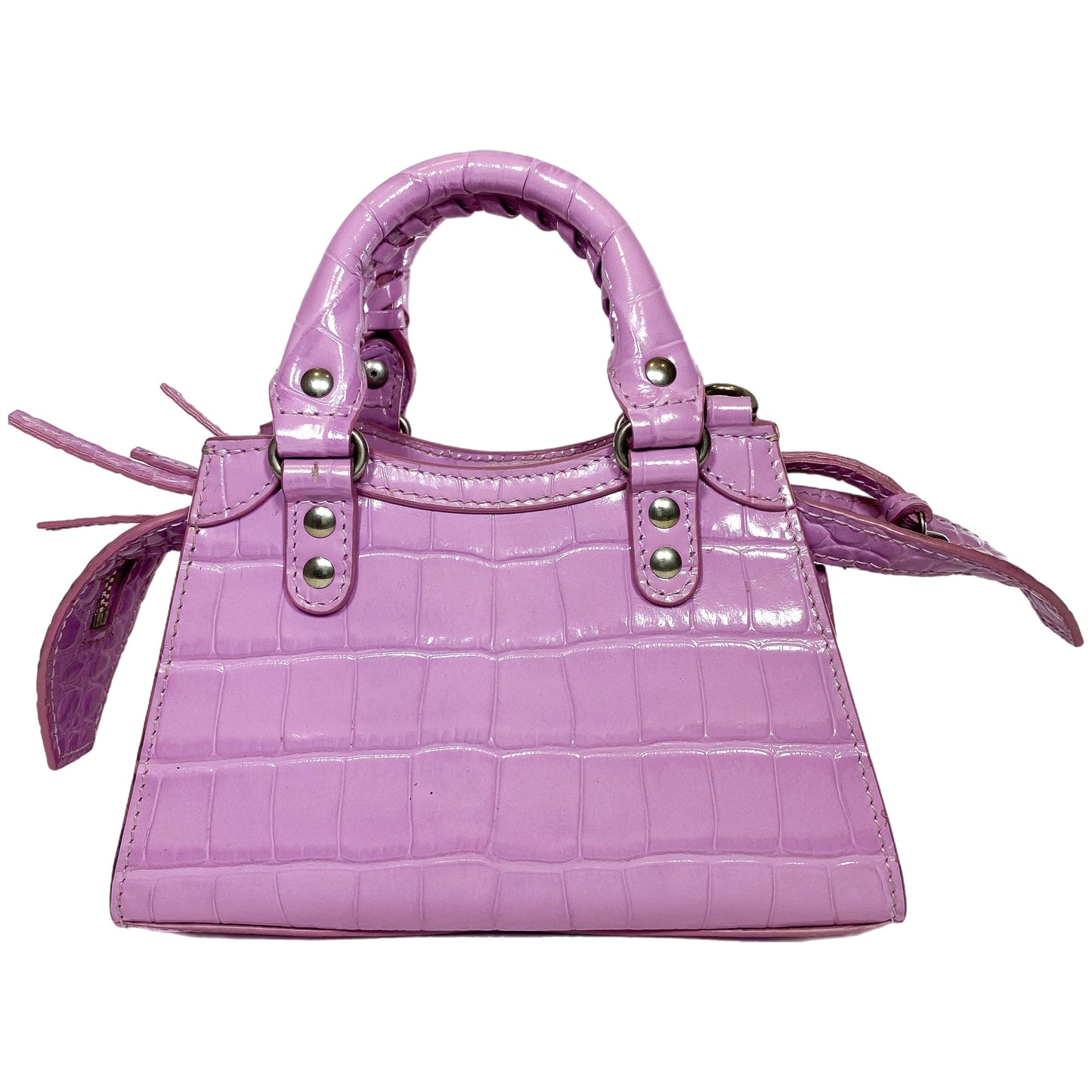 Balenciaga Lilac Embossed Neo Classic Nano City Bag