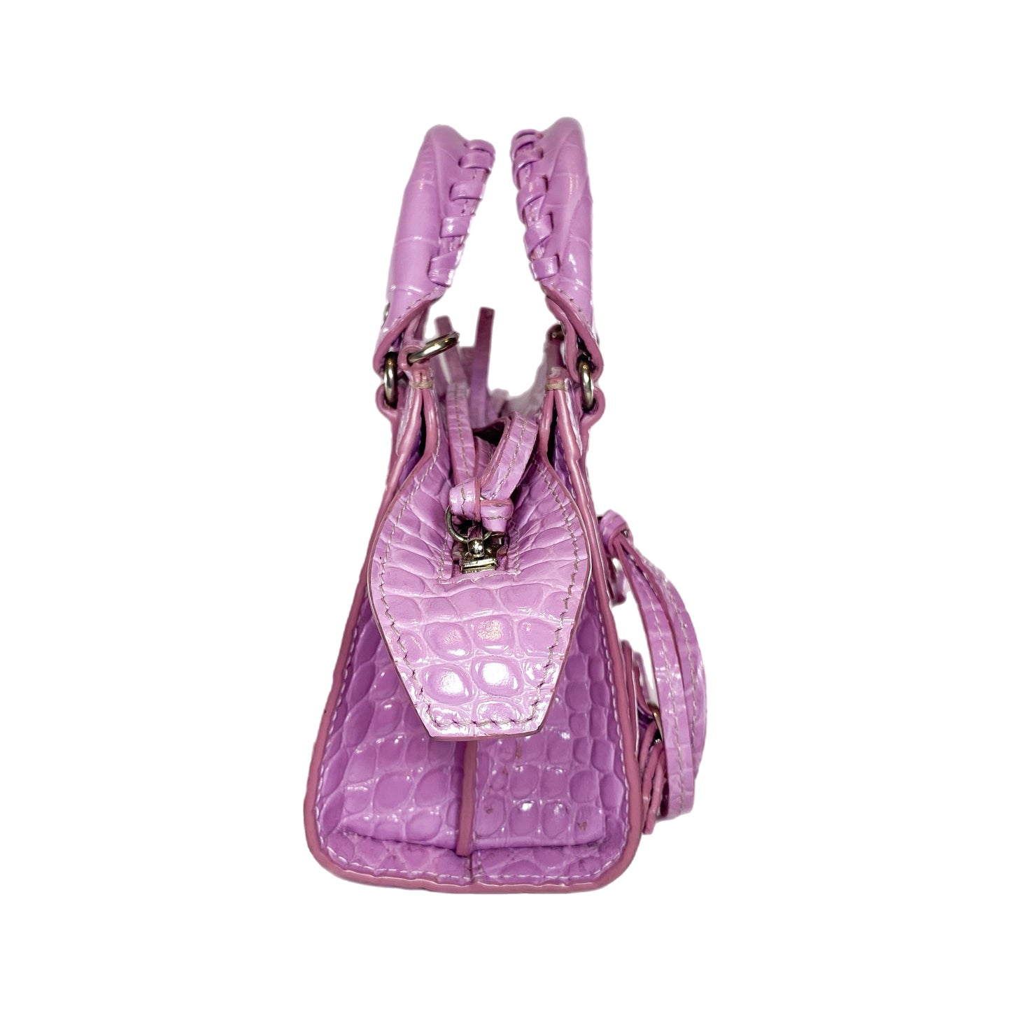 Balenciaga Lilac Embossed Neo Classic Nano City Bag
