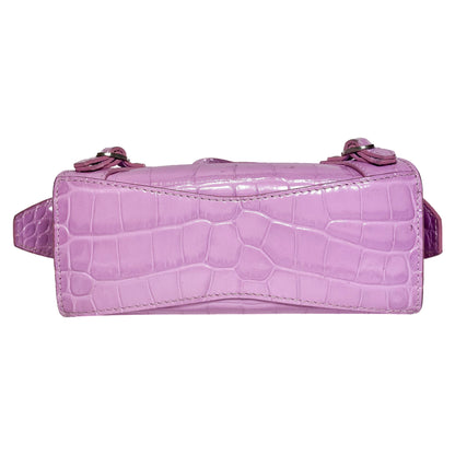 Balenciaga Lilac Embossed Neo Classic Nano City Bag