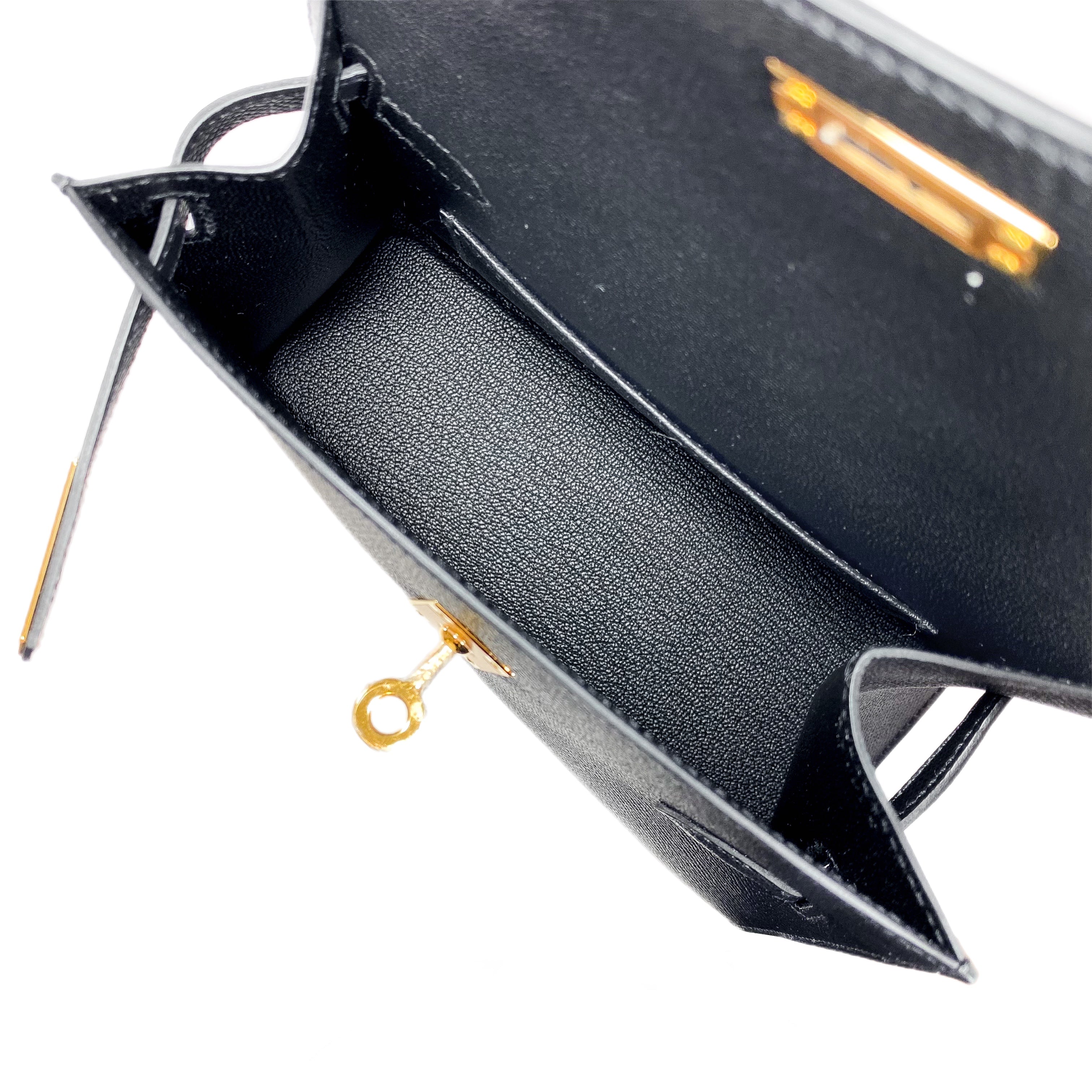 Hermes Black Kelly Desordre Epsom Gold Hardware