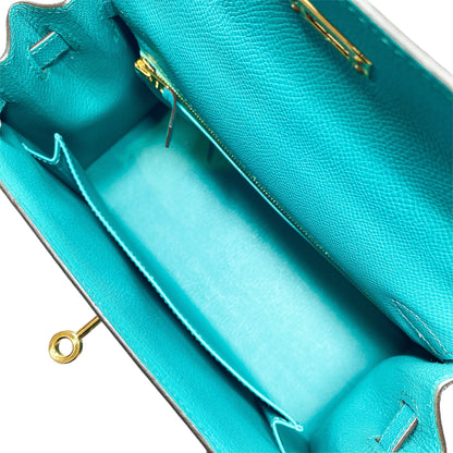 Hermes Kelly 25 Blue Paon Epsom Gold Hardware