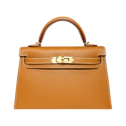 Hermes Mini Kelly 20 Gold Epsom Gold Hardware