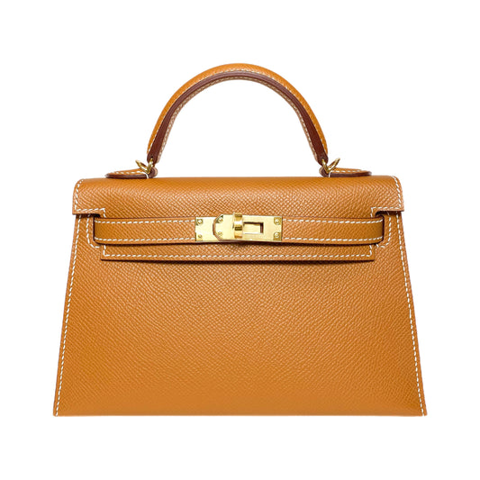 Hermes Mini Kelly 20 Gold Epsom Gold Hardware