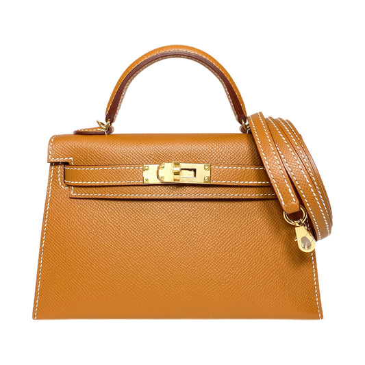 Hermes Mini Kelly 20 Gold Epsom Gold Hardware
