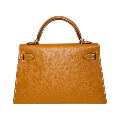 Hermes Mini Kelly 20 Gold Epsom Gold Hardware