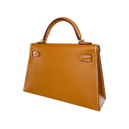 Hermes Mini Kelly 20 Gold Epsom Gold Hardware