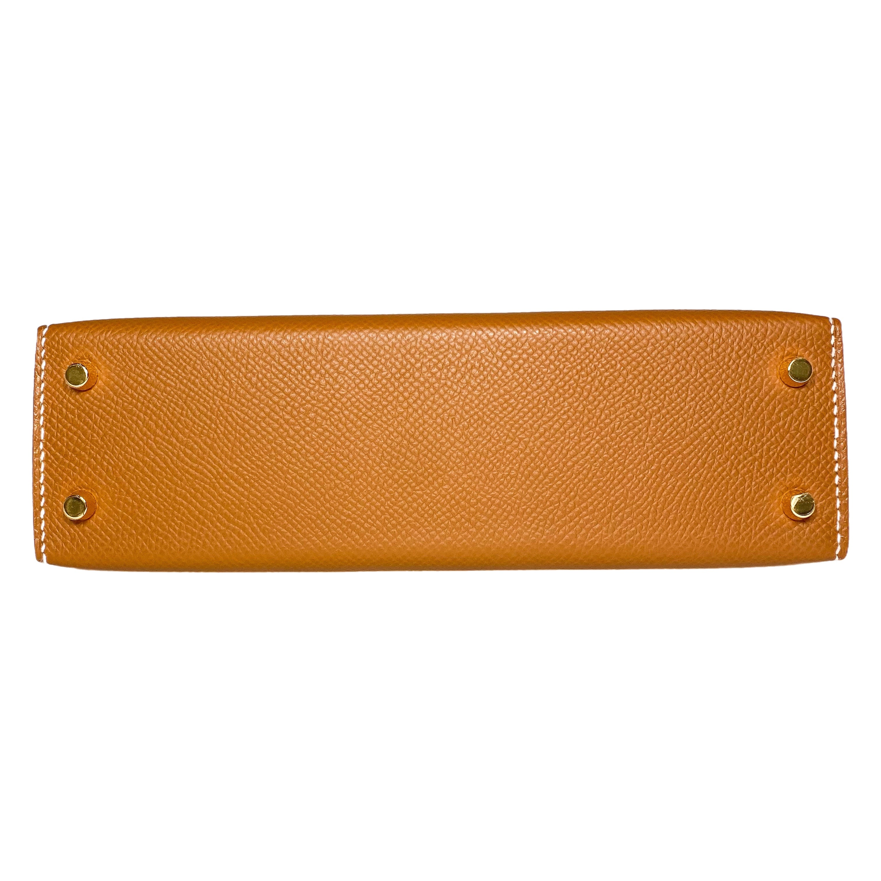 Hermes Mini Kelly 20 Gold Epsom Gold Hardware