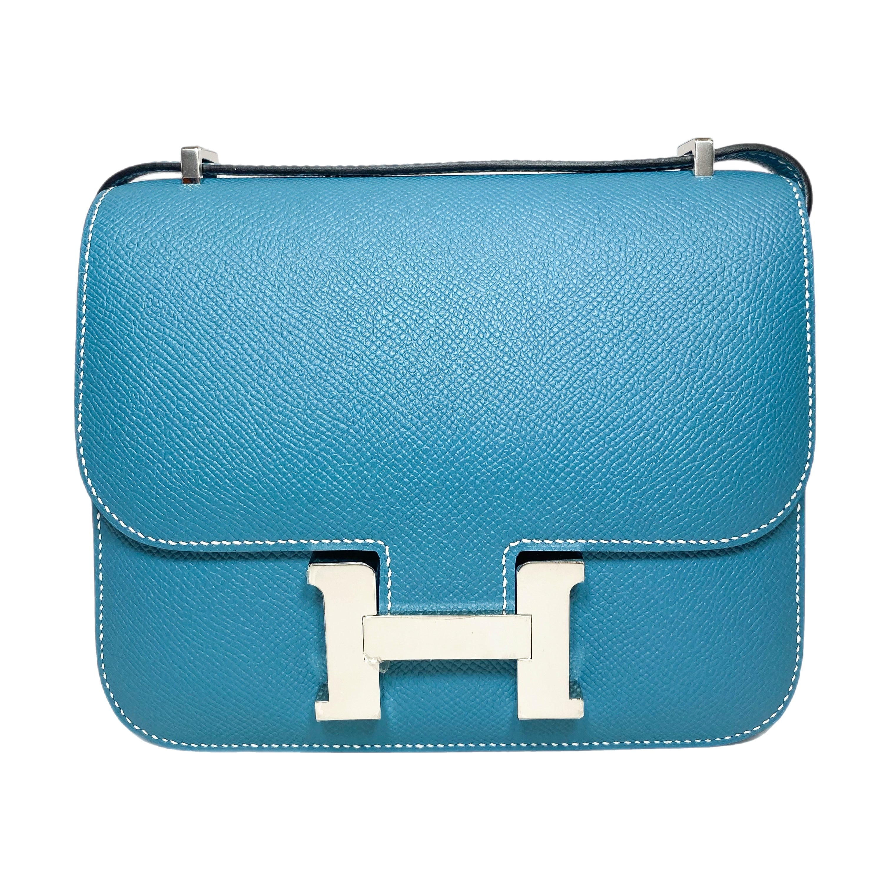 Hermes Constance 18 Bleu Jean Epsom Palladium Hardware