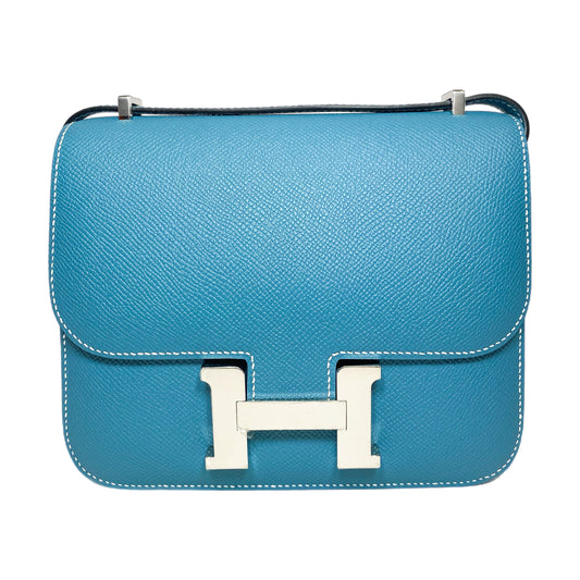 Hermes Constance 18 Bleu Jean Epsom Palladium Hardware
