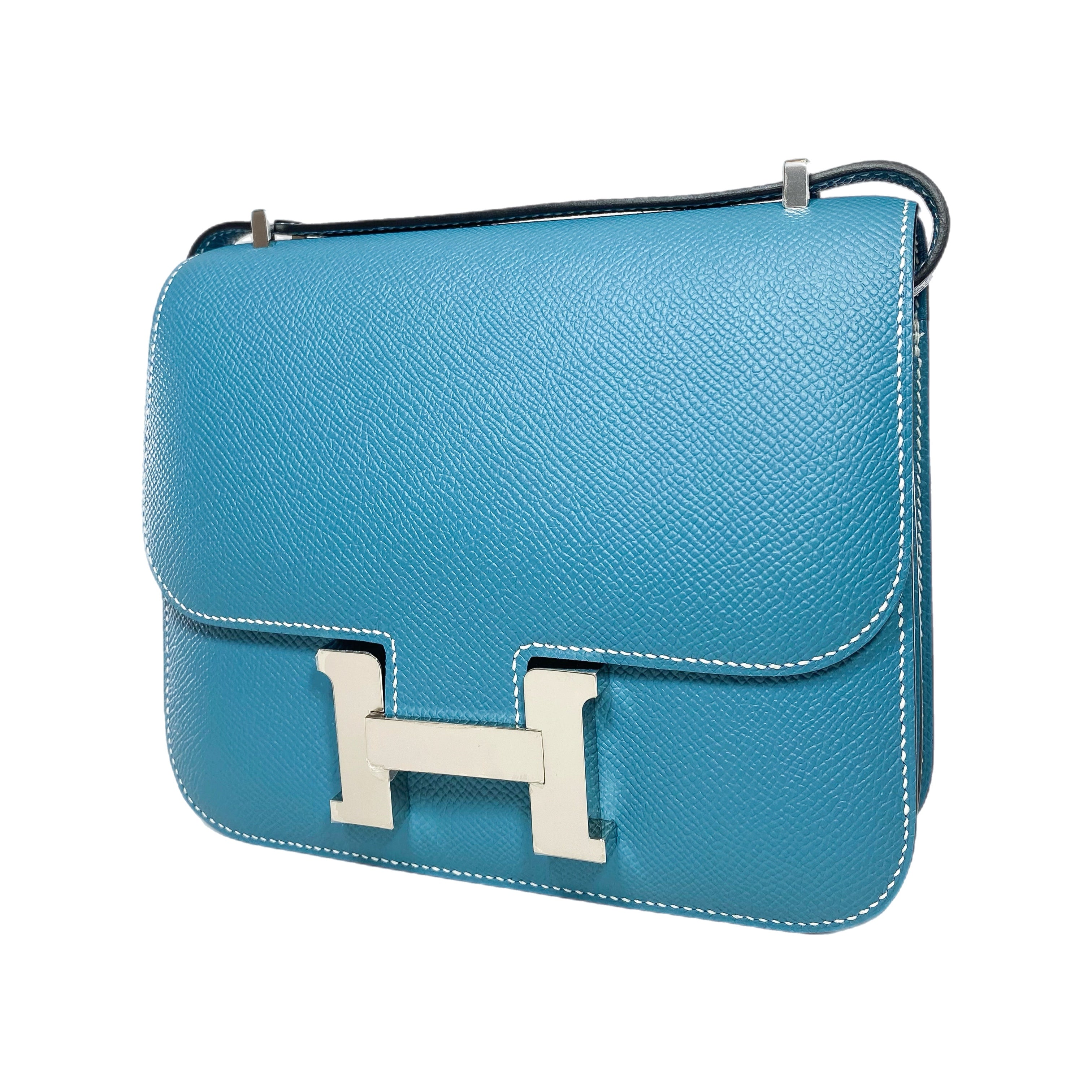 Hermes Constance 18 Bleu Jean Epsom Palladium Hardware