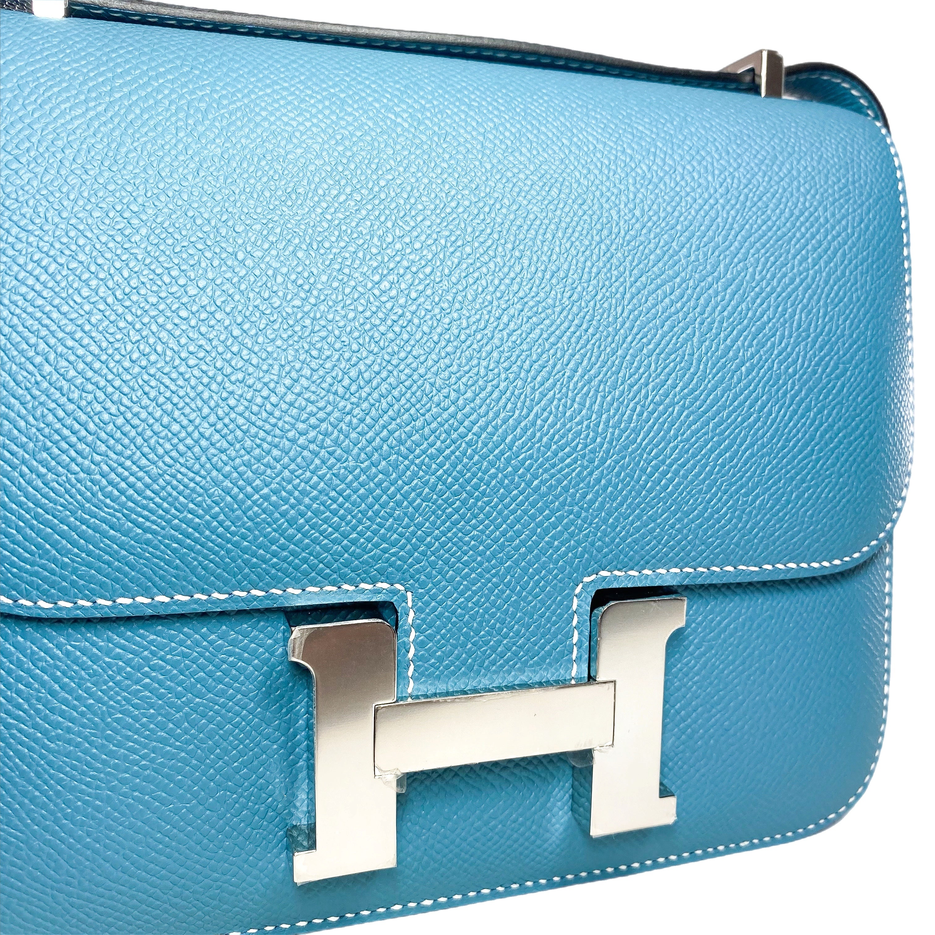 Hermes Constance 18 Bleu Jean Epsom Palladium Hardware