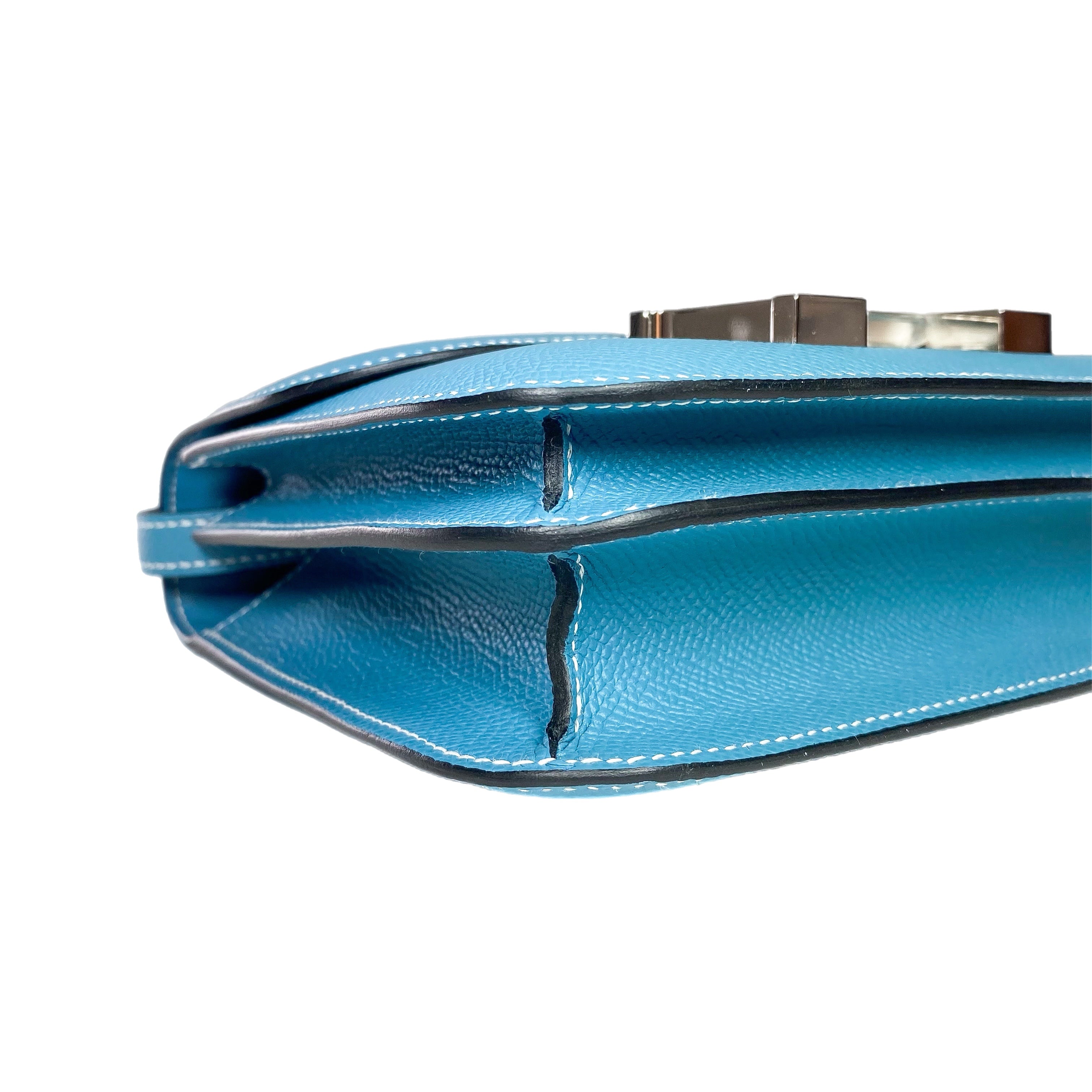 Hermes Constance 18 Bleu Jean Epsom Palladium Hardware