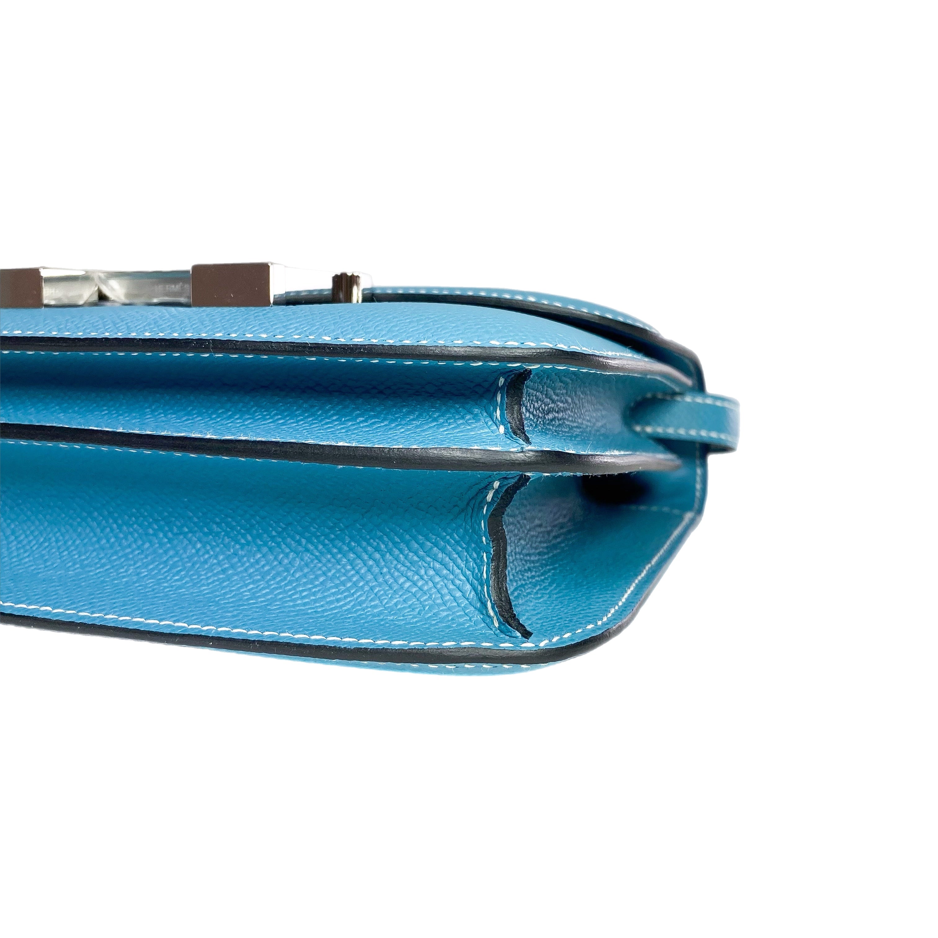Hermes Constance 18 Bleu Jean Epsom Palladium Hardware