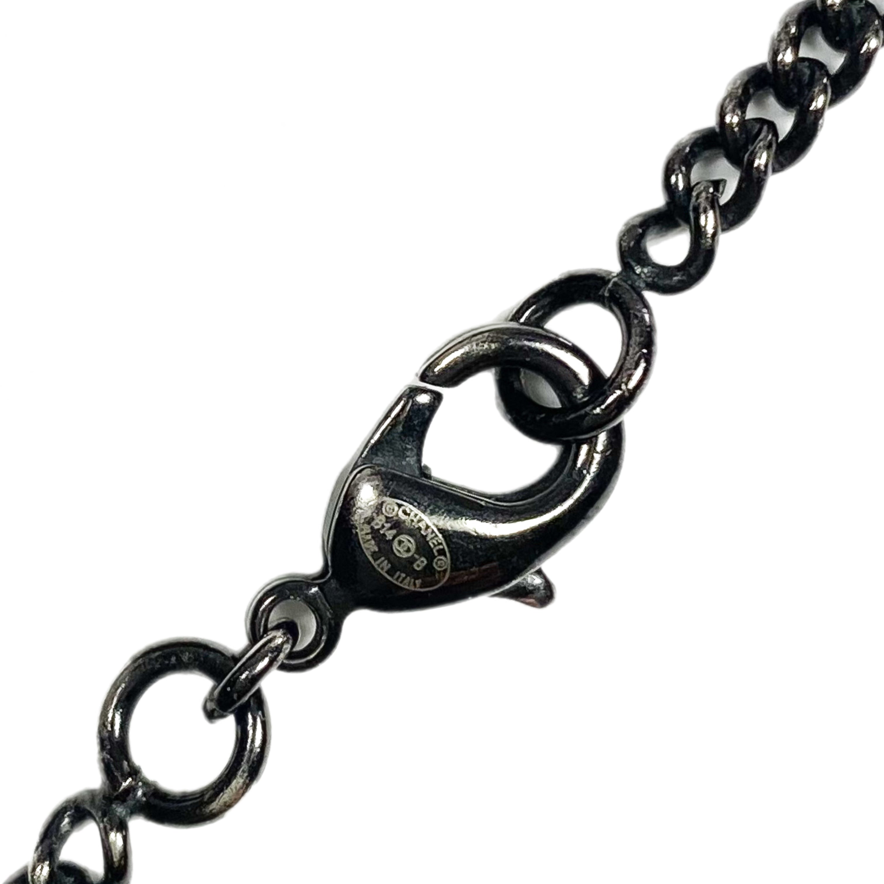 Chanel CC Crystal Black Gunmetal Necklace – Consign of the Times ™