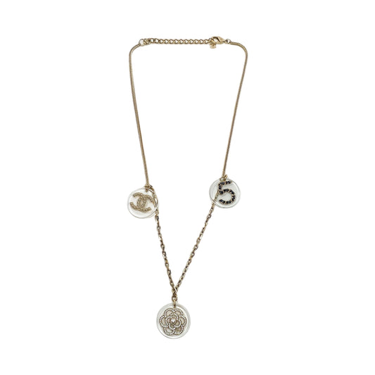 Chanel Gold Resin Charm Necklace