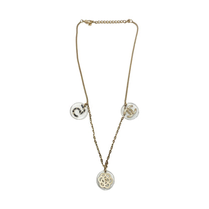 Chanel Gold Resin Charm Necklace