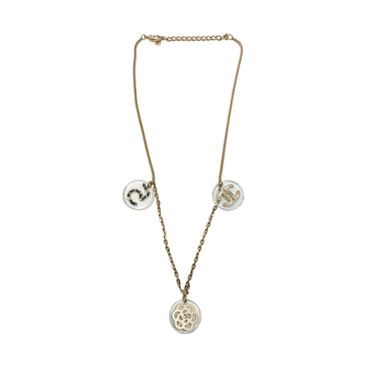 Chanel Gold Resin Charm Necklace