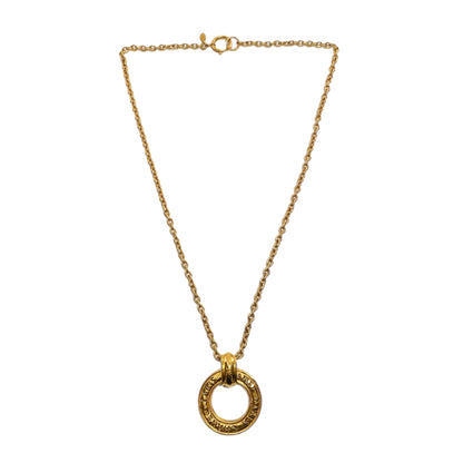 Chanel Gold Paris Ring Pendant Necklace