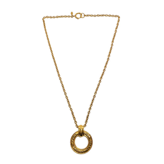 Chanel Gold Paris Ring Pendant Necklace