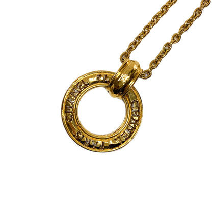 Chanel Gold Paris Ring Pendant Necklace