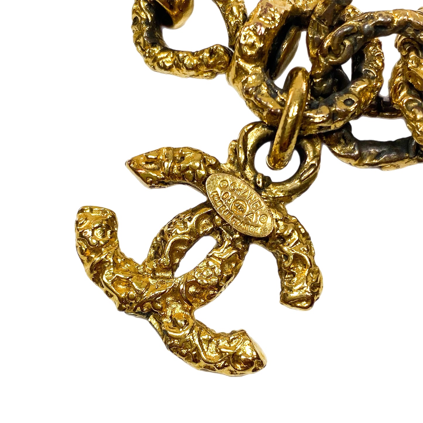 Chanel Gold Double Links CC Charm Bracelet