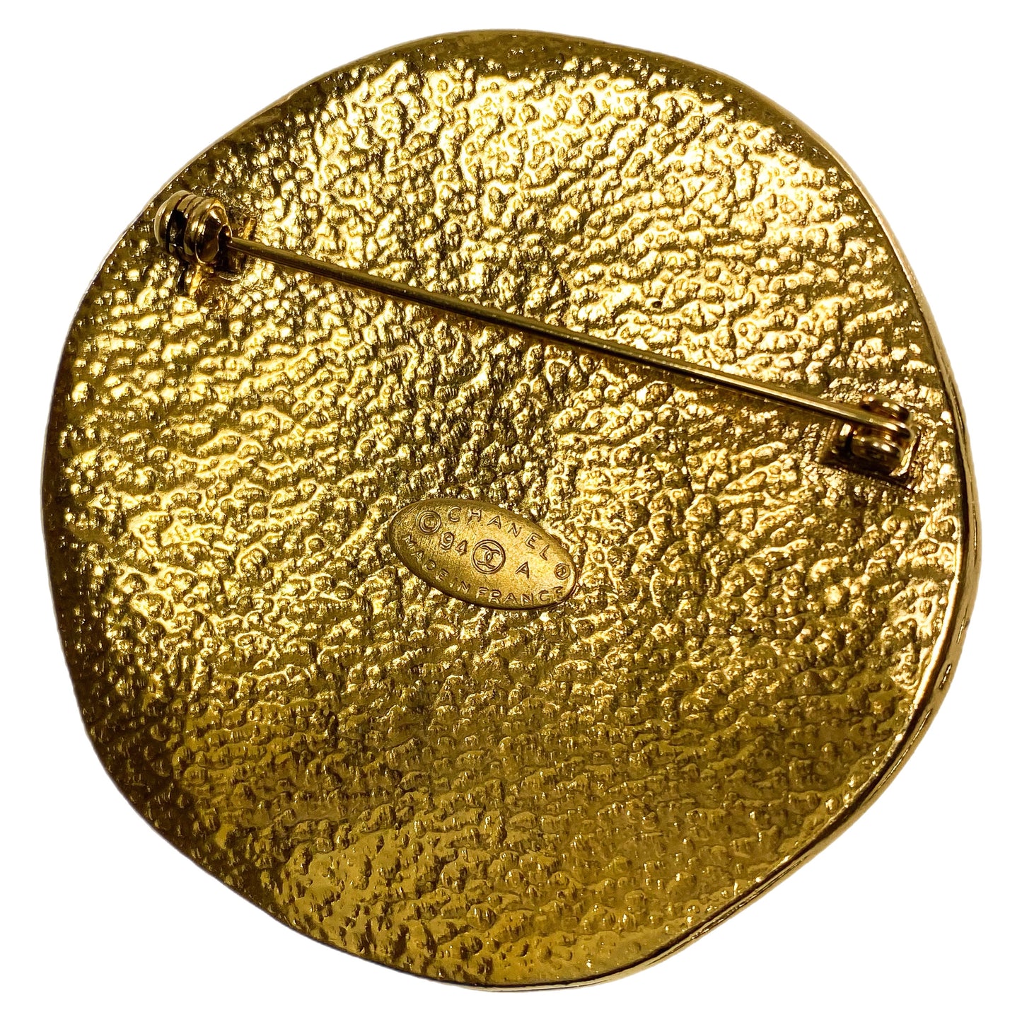 Chanel Gold CC Sunburst Brooch