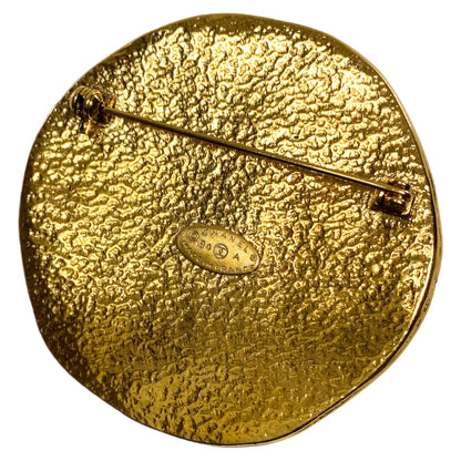 Chanel Gold CC Sunburst Brooch