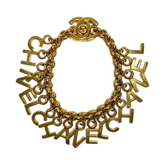 Chanel Gold Letters Turnlock Bracelet