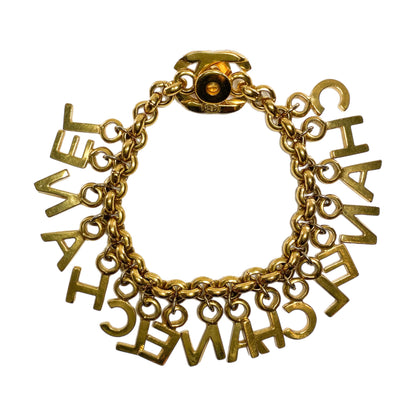 Chanel Gold Letters Turnlock Bracelet