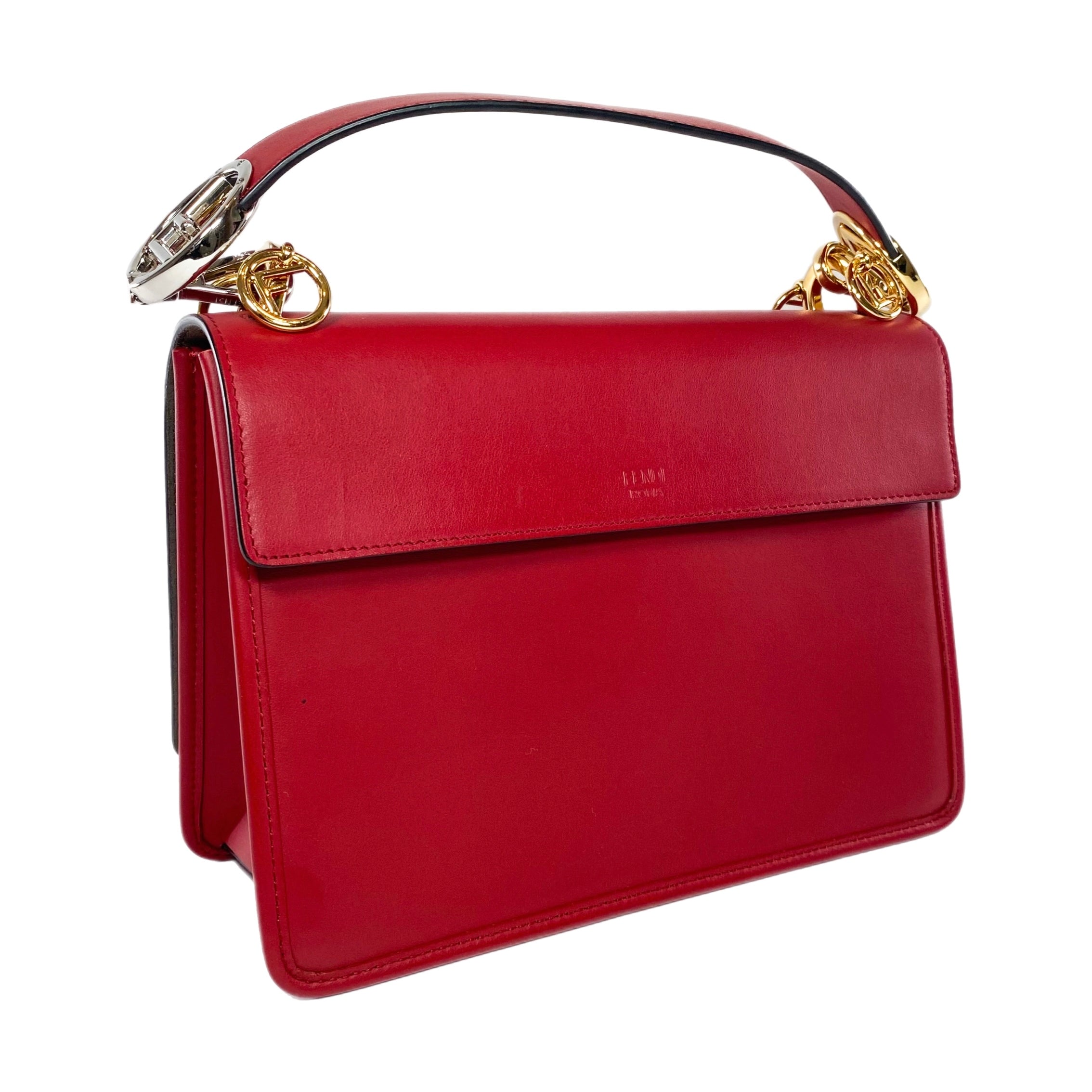 Fendi Red Kan I F Logo Shoulder Bag