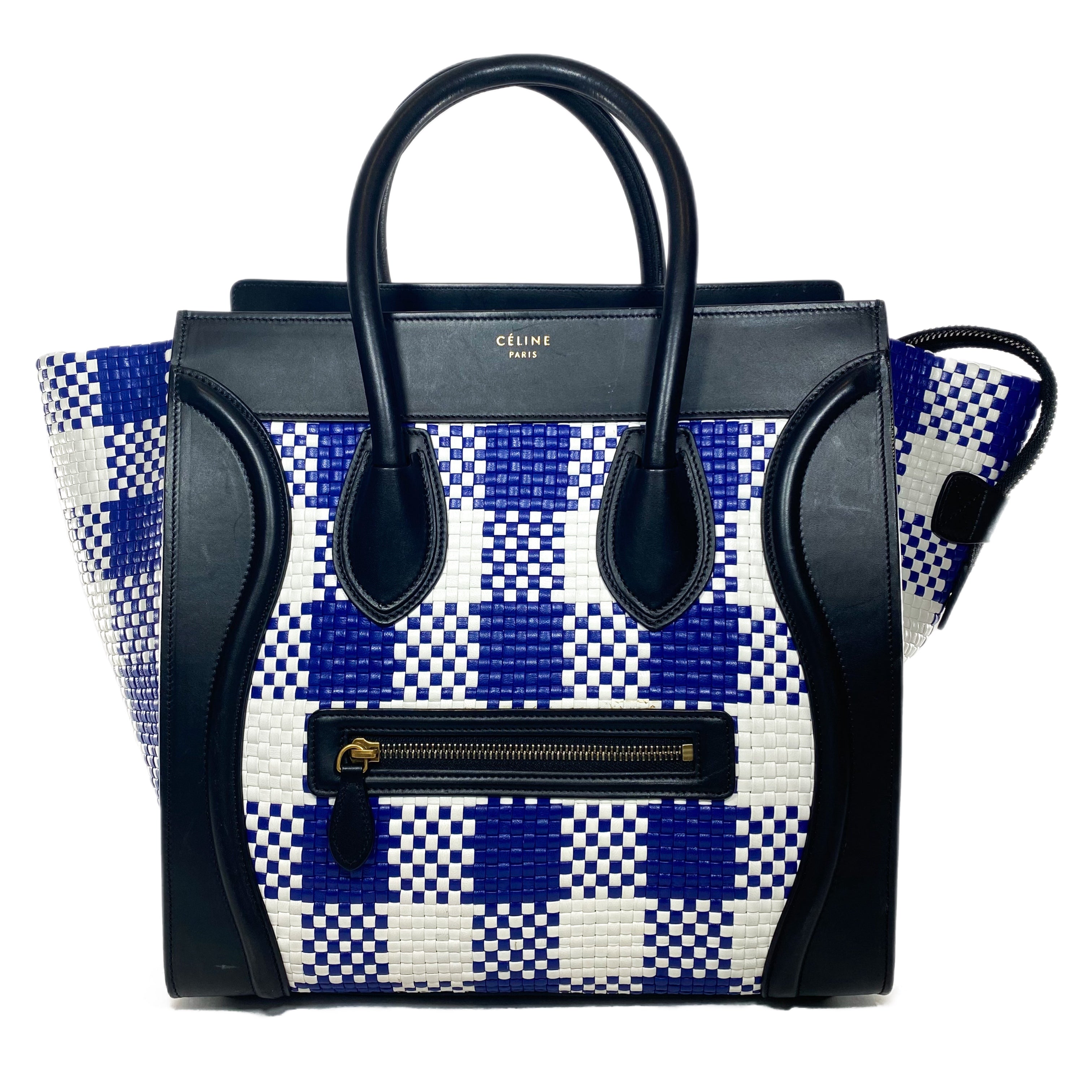 Celine Tricolor Leather Luggage Tote