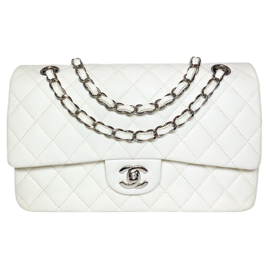 Chanel White Medium Double Flap Bag