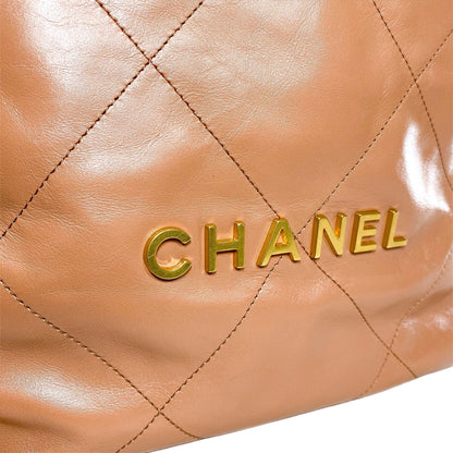 Chanel 22 Camel Quilted Backpack
