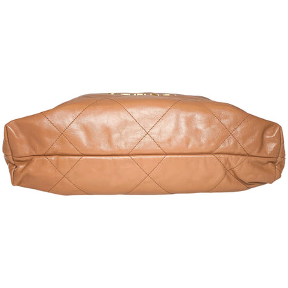 Chanel 22 Camel Quilted Backpack
