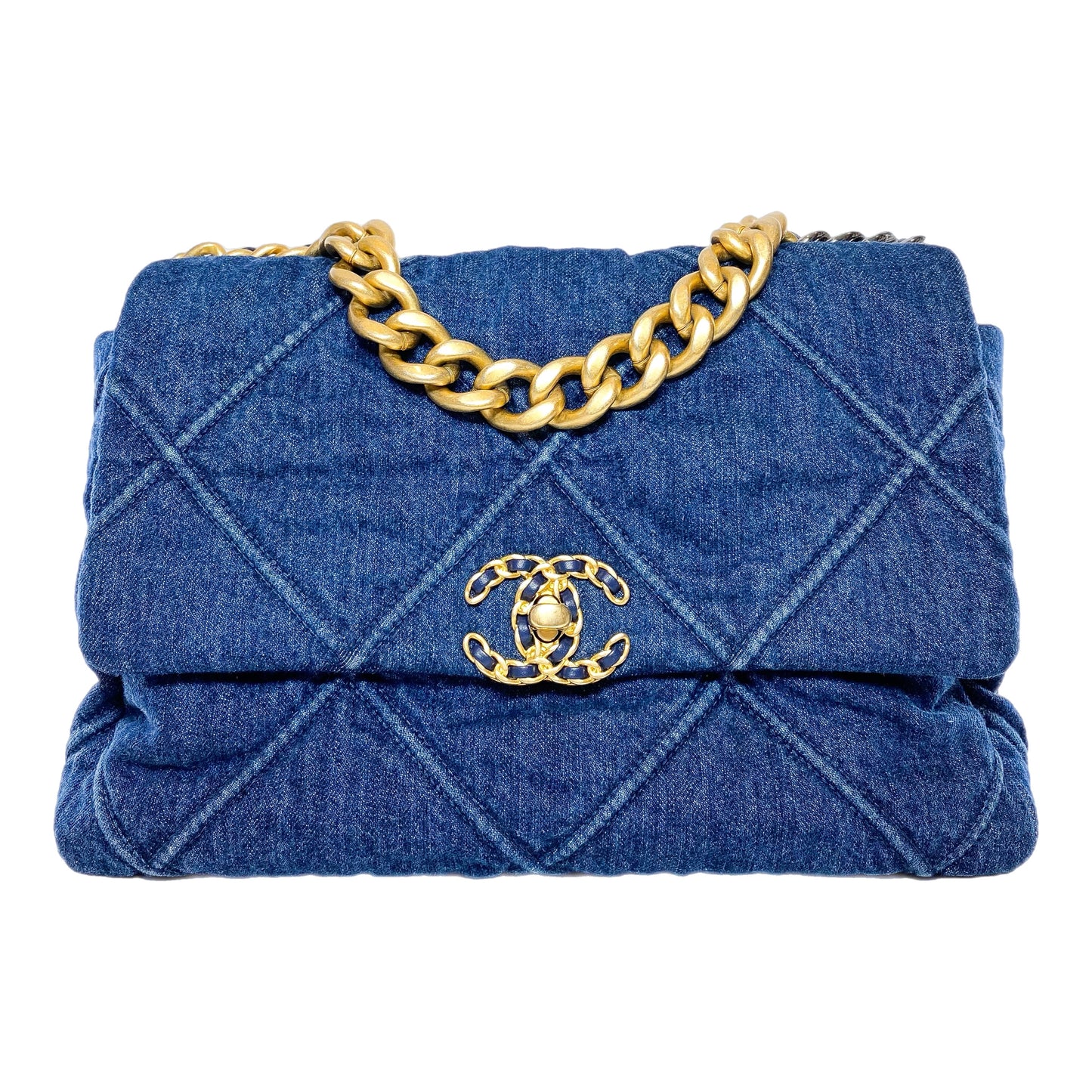 Chanel 19 Large Dark Denim Flap Bag