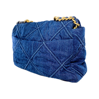 Chanel 19 Large Dark Denim Flap Bag