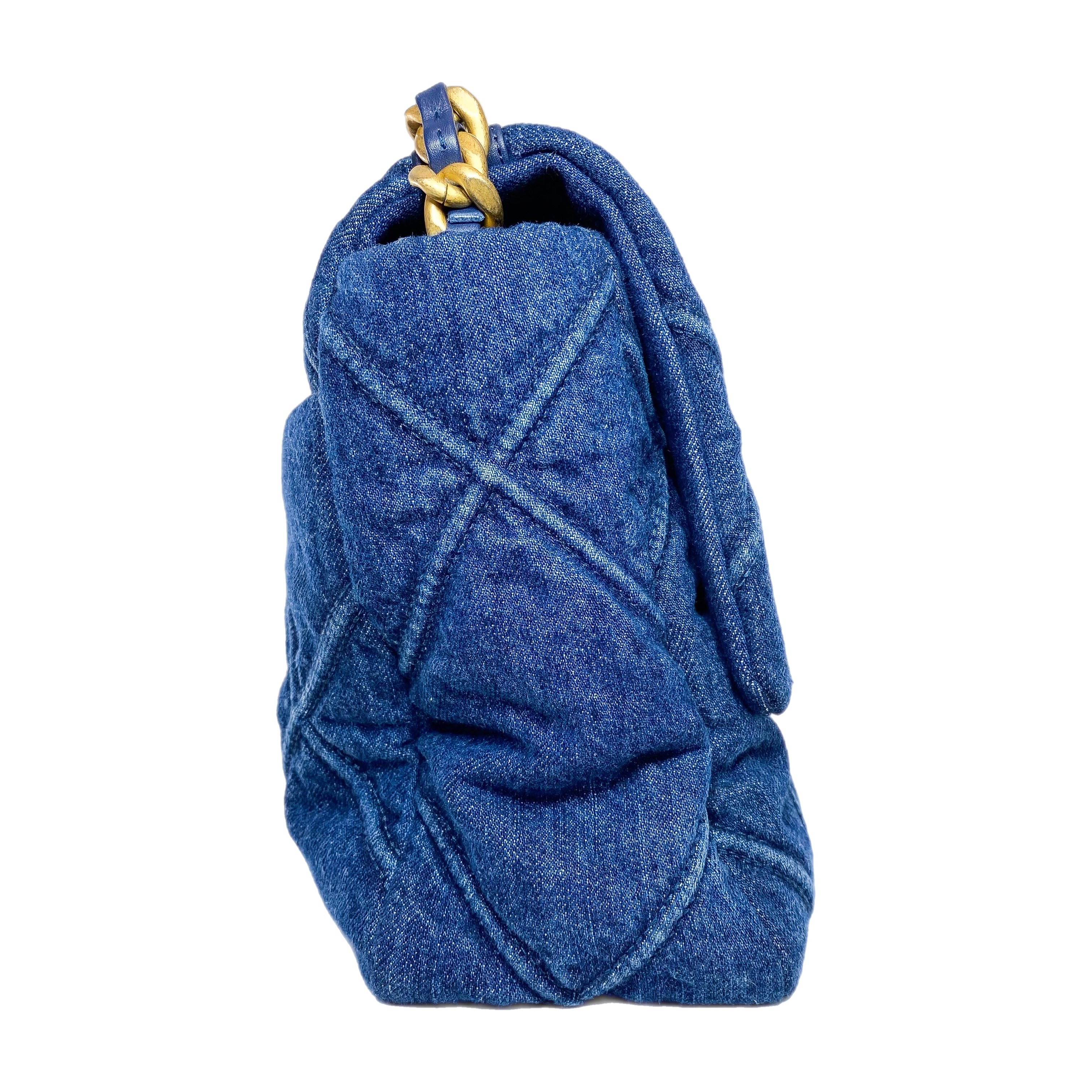 Chanel 19 Large Dark Denim Flap Bag