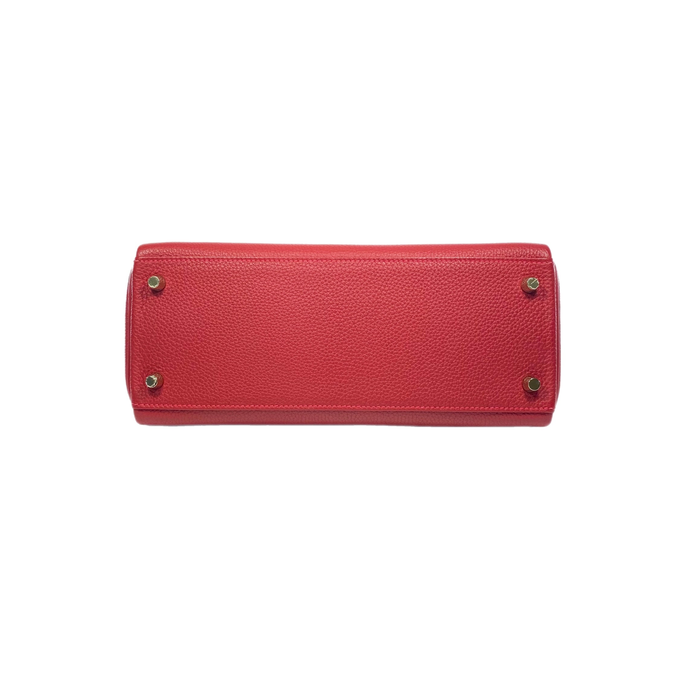 Hermes Kelly 28 Rouge Garance Togo Gold Hardware