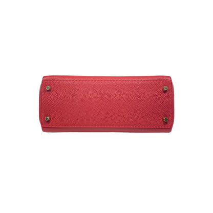Hermes Kelly 28 Rouge Garance Togo Gold Hardware