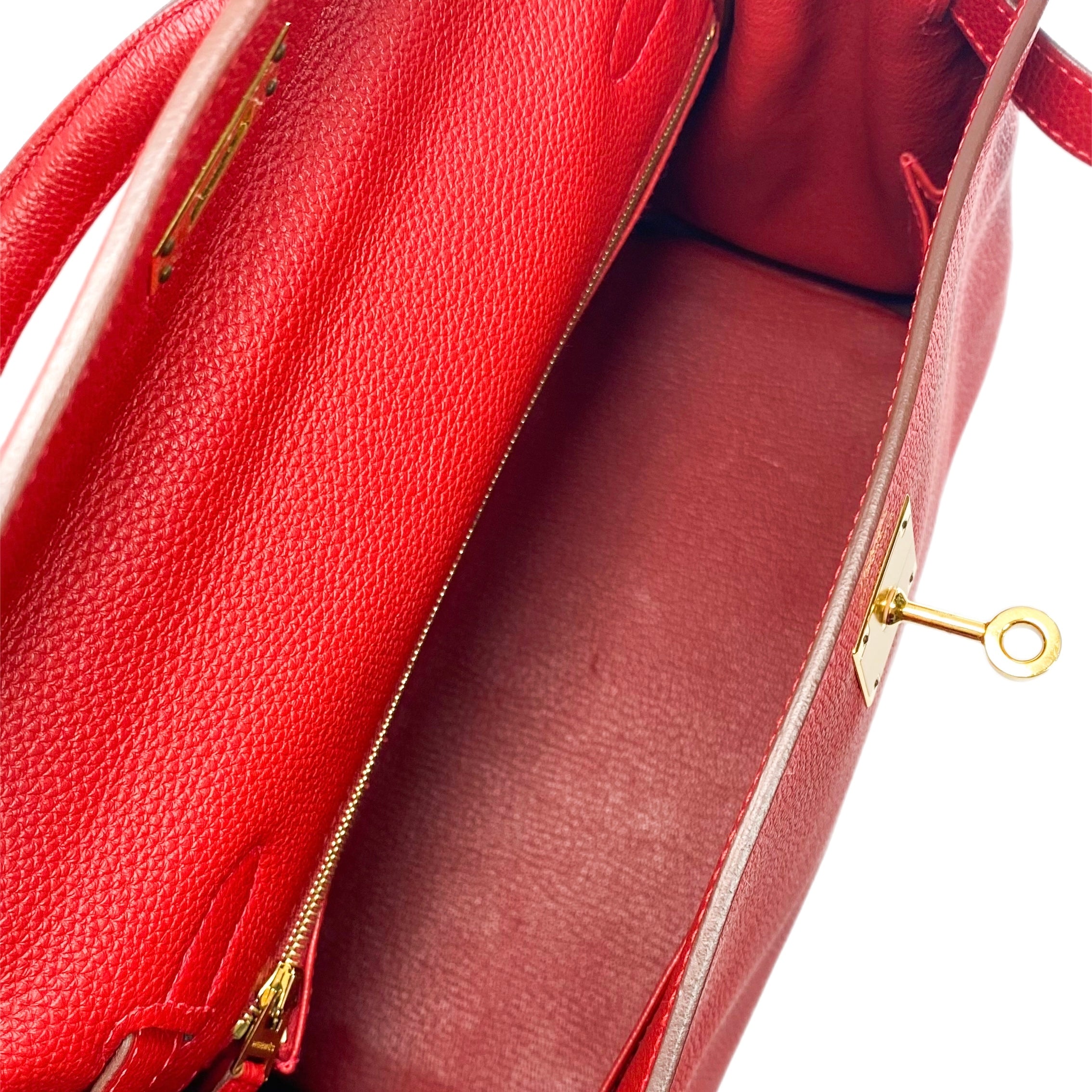 Hermes Kelly 28 Rouge Garance Togo Gold Hardware