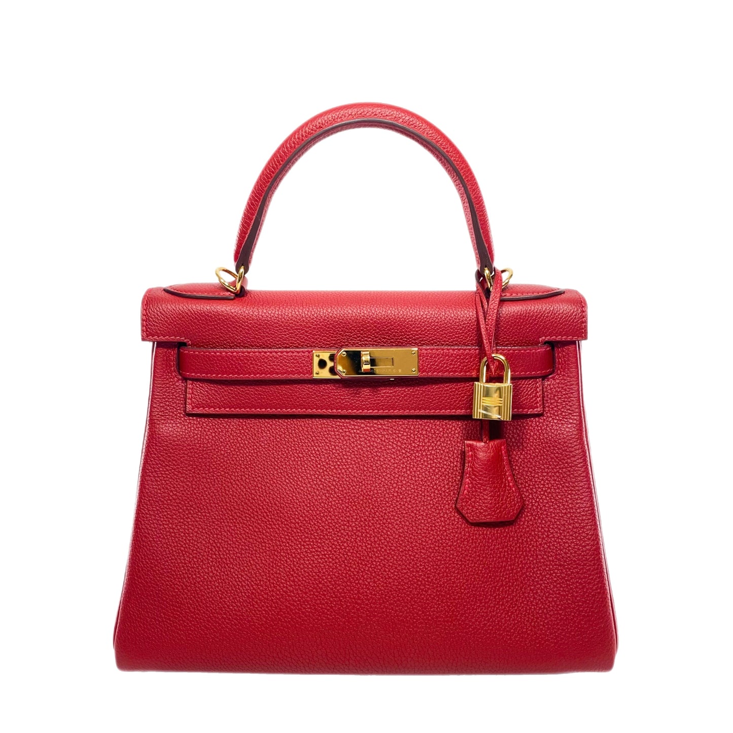 Hermes Kelly 28 Rouge Garance Togo Gold Hardware