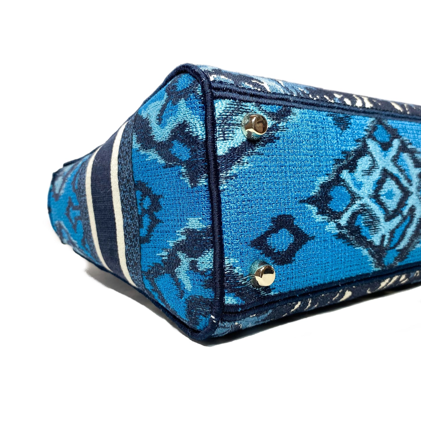 Dior Lady Dior Blue Embroidered Canvas Medium D-Lite