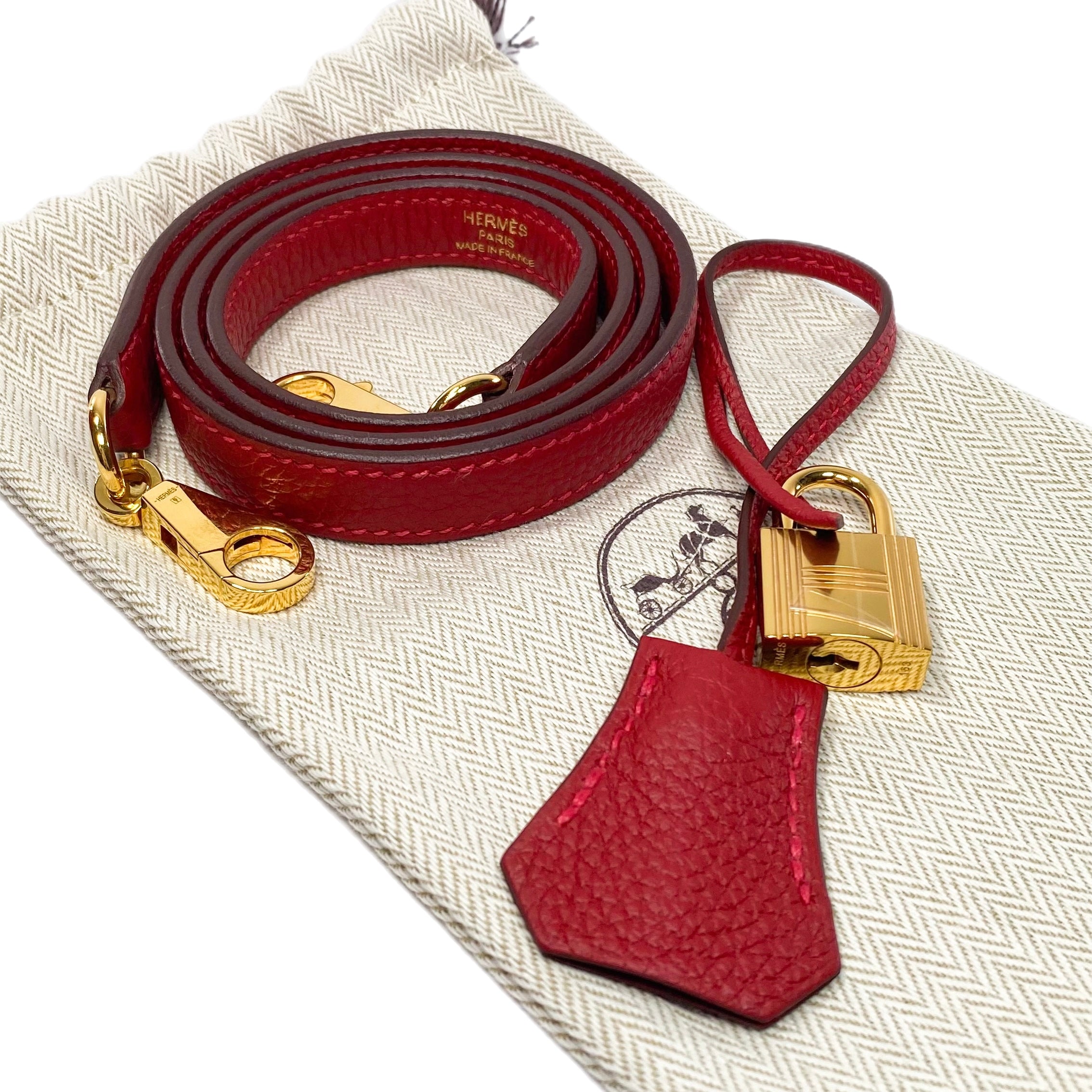 Hermes Kelly 28 Rouge Garance Togo Gold Hardware