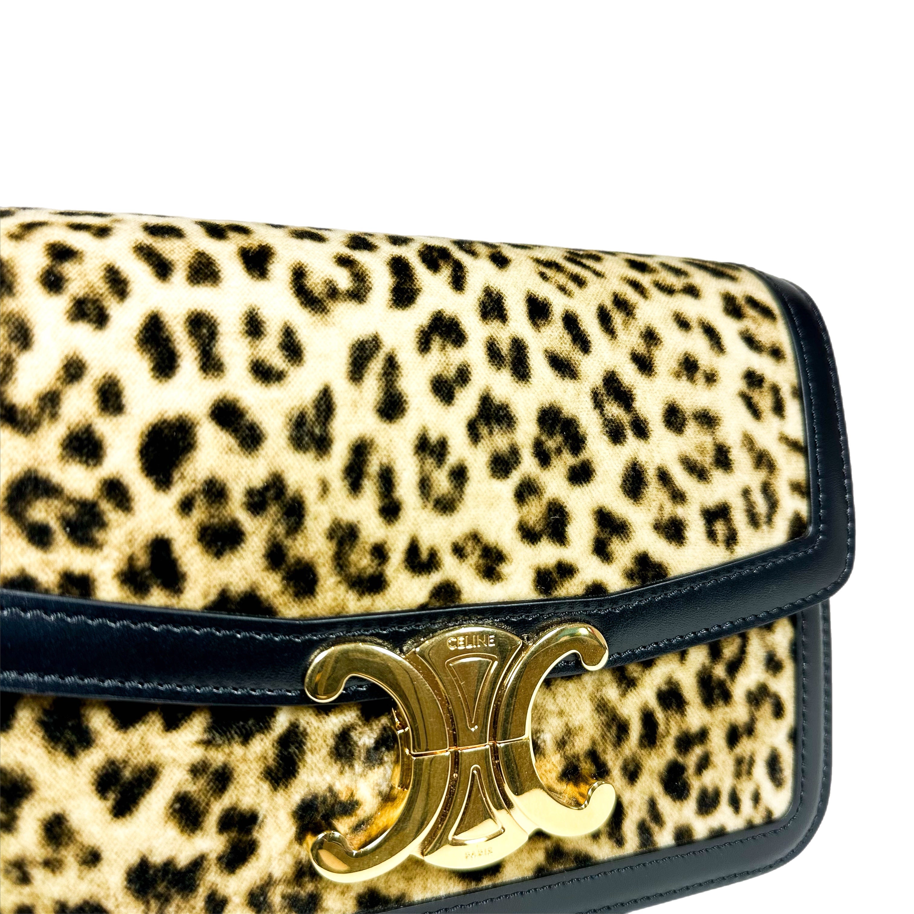 Celine Leopard Teen Triomphe Bag