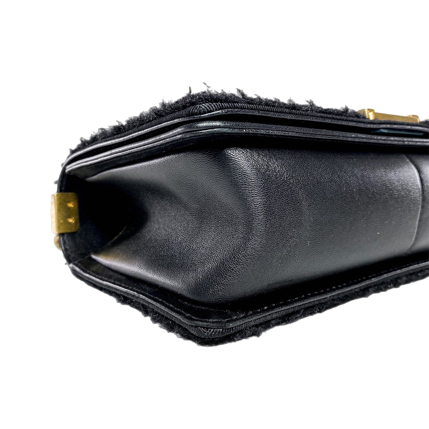 Chanel Black Tweed Lambskin Quilted Braided Jacket Boy Flap Bag