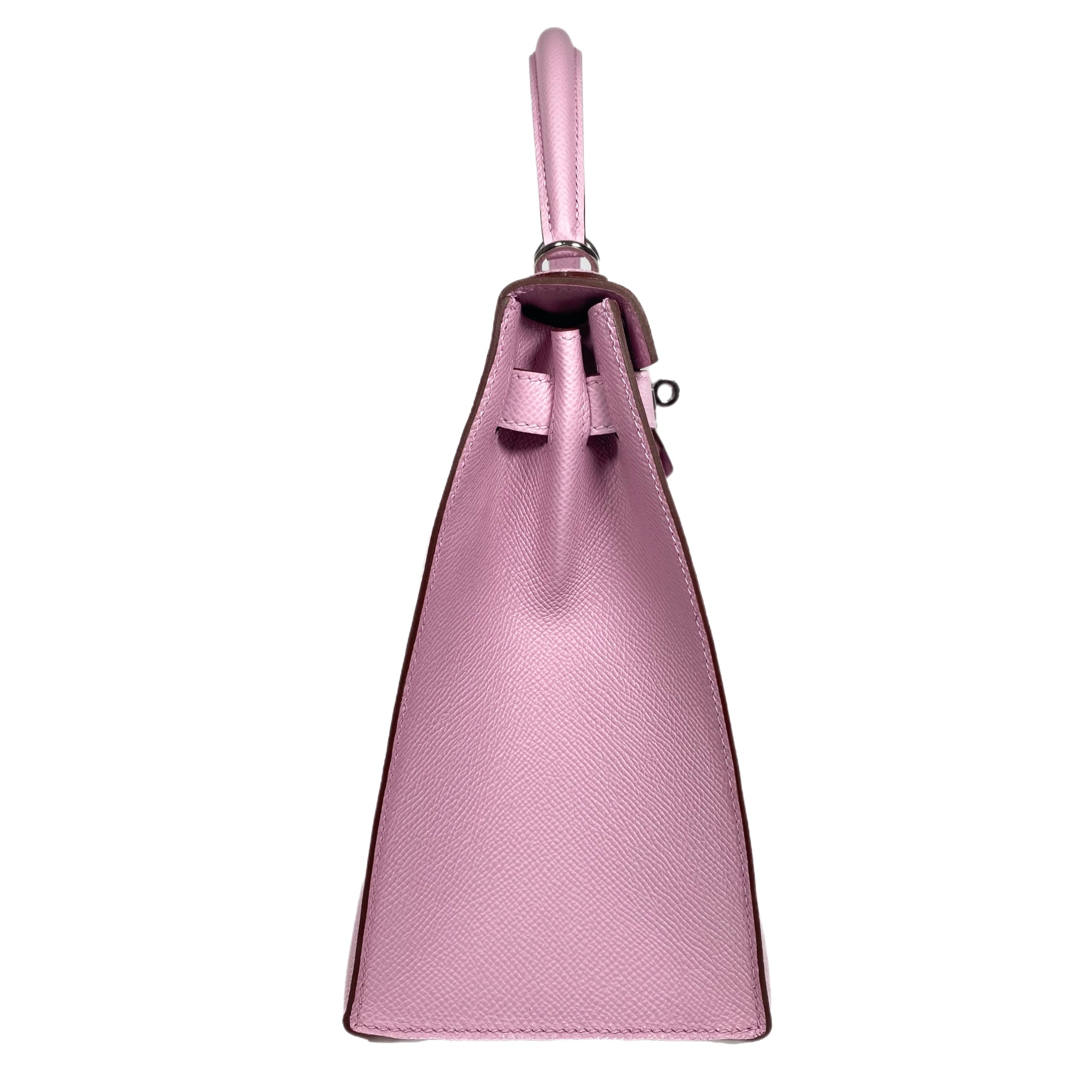 Hermes Kelly Sellier 28 Mauve Sylvestre Epsom Palladium Hardware