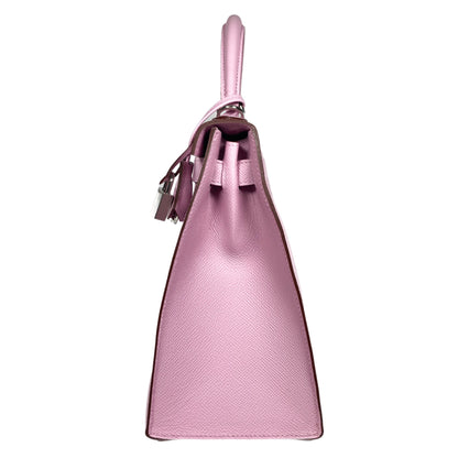 Hermes Kelly Sellier 28 Mauve Sylvestre Epsom Palladium Hardware