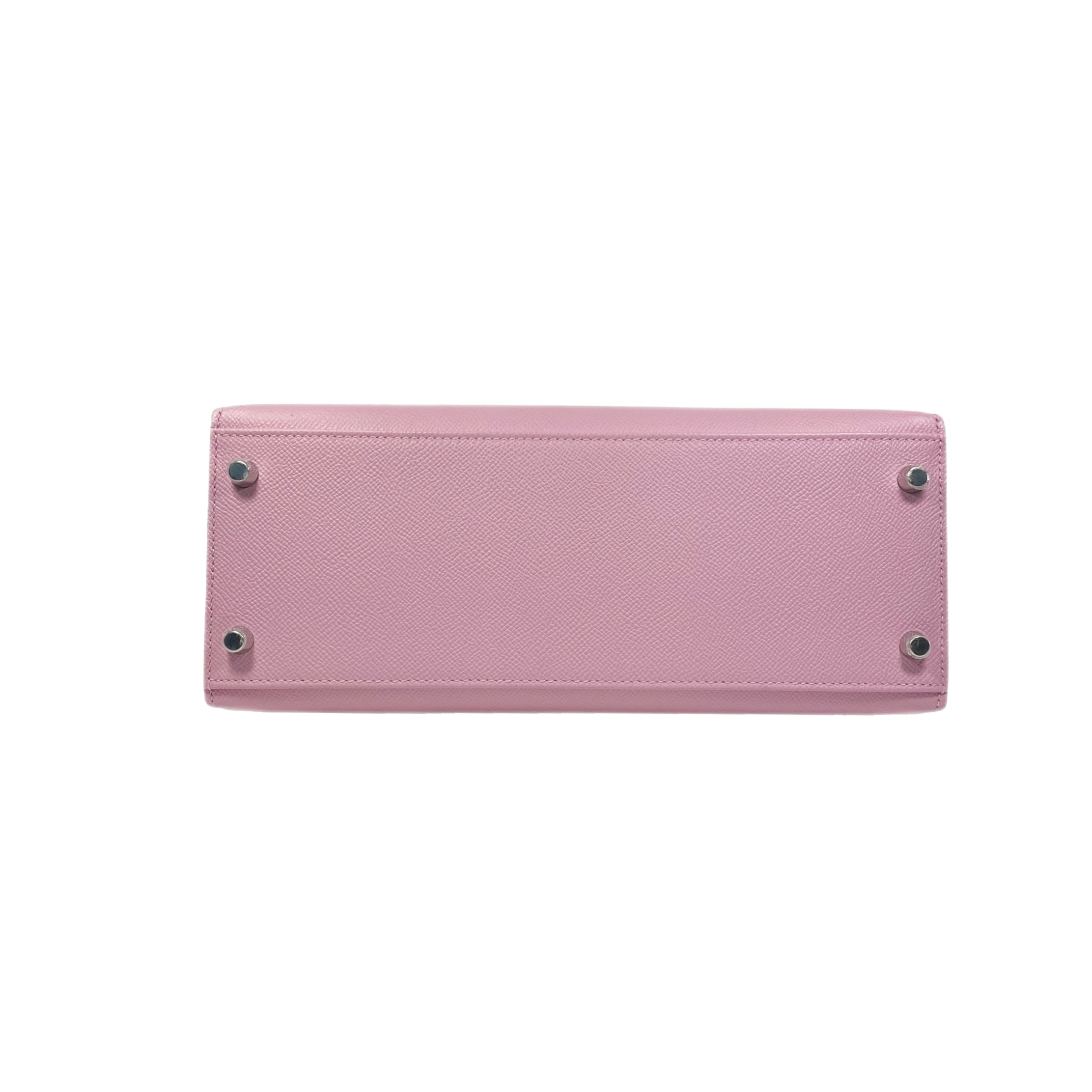 Hermes Kelly Sellier 28 Mauve Sylvestre Epsom Palladium Hardware