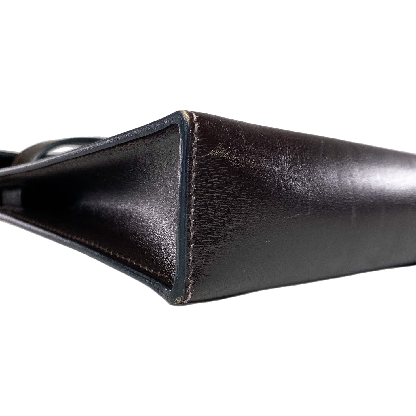 Vintage Hermes Kelly Elan Dark Brown Gold Hardware